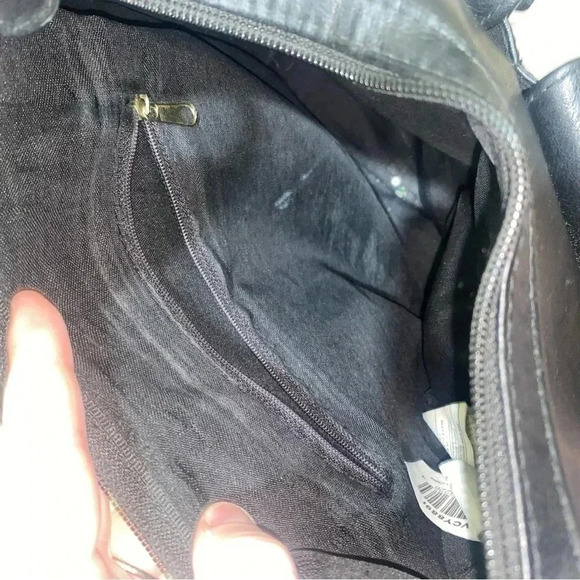 Women’s Black with Gold Details Faux Leather Shoulder  Bag Purse lots of Storage - Picture 9 of 16